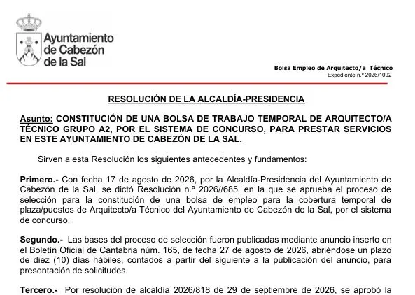 Cabezón de la Sal publica las mesas y locales electorales para las generales del 29 de noviembre
