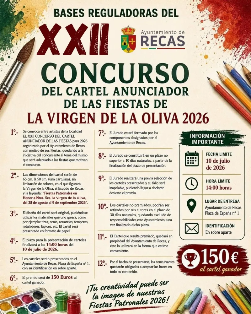 Recas abre el concurso para el cartel de sus fiestas 2026