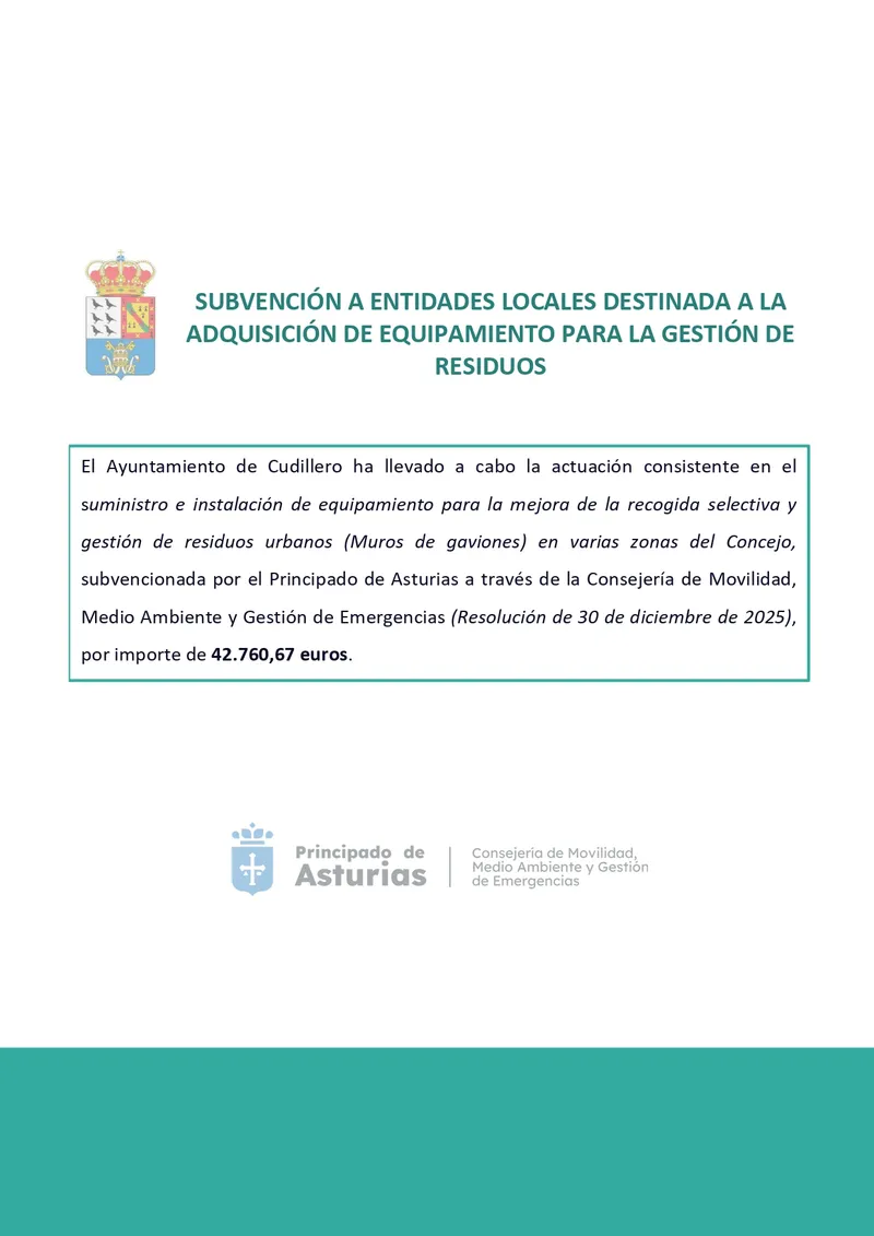 Cudillero busca mejorar la gestión de residuos con nueva subvención para equipamiento