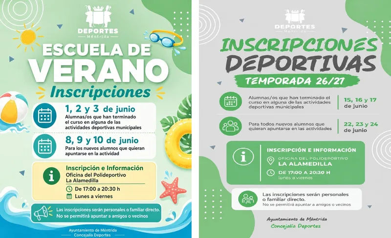 Méntrida abre inscripciones para actividades deportivas y Escuela de Verano