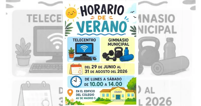 Peguerinos: Horario de verano para el telecentro y gimnasio municipal
