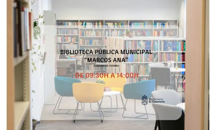 La Biblioteca Pública de Casariche ajusta su horario de verano a partir del 22 de junio
