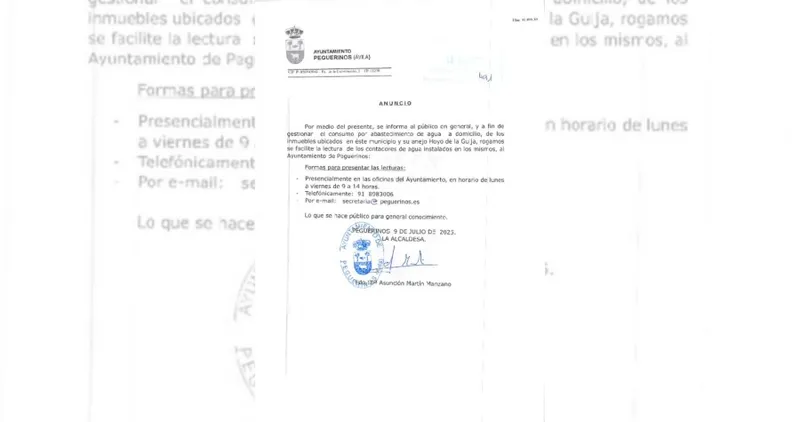 Peguerinos agiliza la facturación de agua con la lectura de contadores