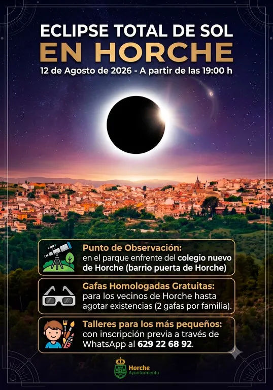 Horche se prepara para el eclipse solar total con gafas gratuitas y talleres
