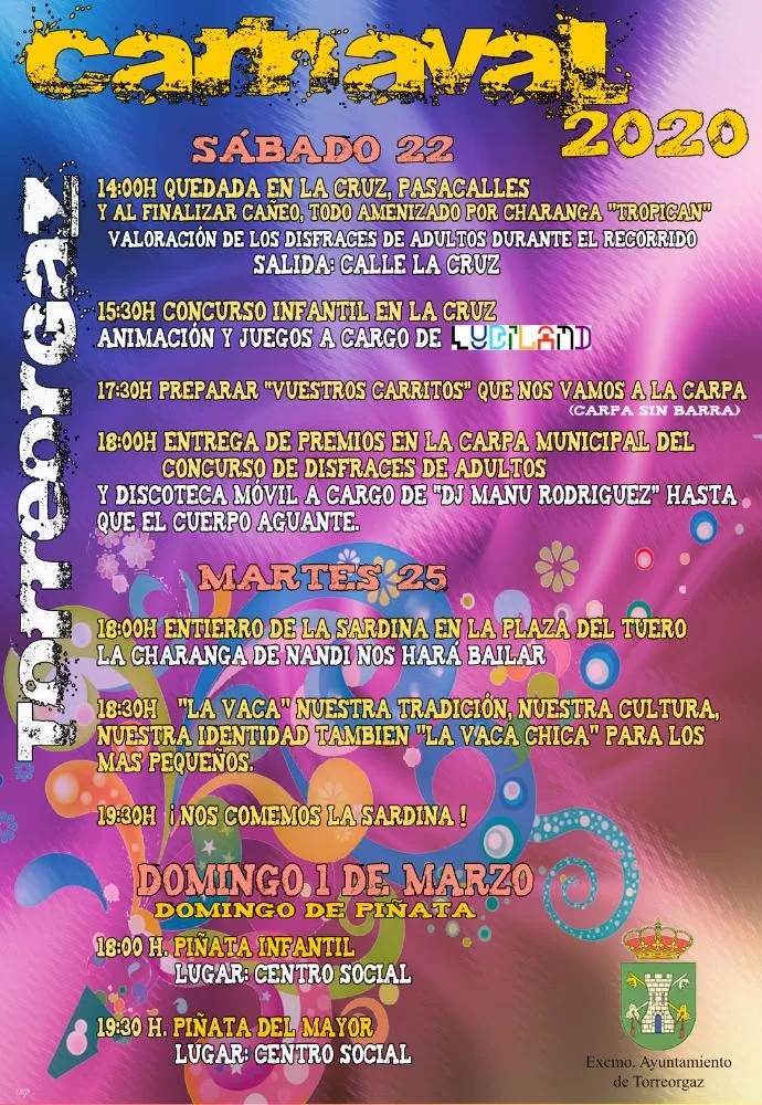 Torreorgaz anuncia sus Carnavales 2020 con un cartel festivo