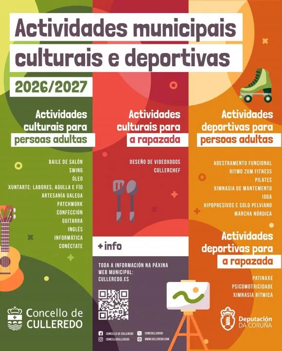 Culleredo lanza más de 20 actividades culturales y deportivas para el curso 2026/2027