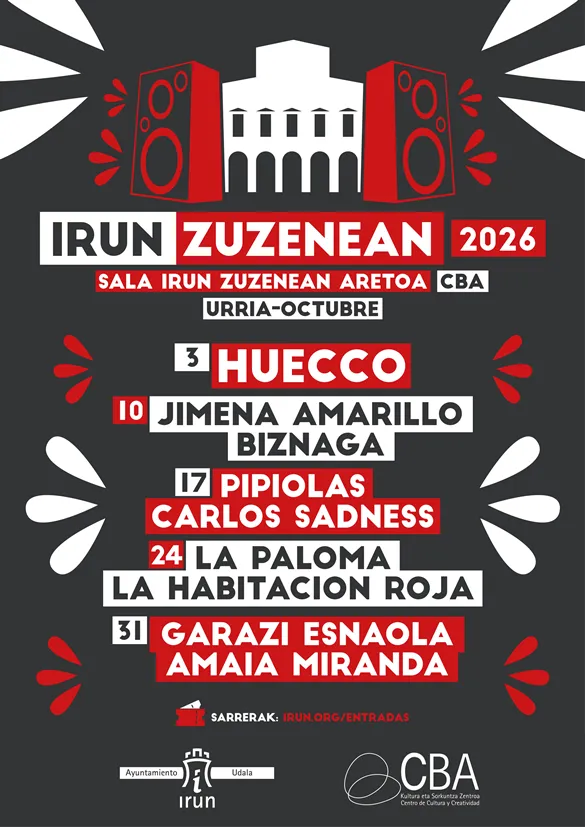 Huecco y Carlos Sadness encabezan el cartel del Irun Zuzenean Zikloa 2026