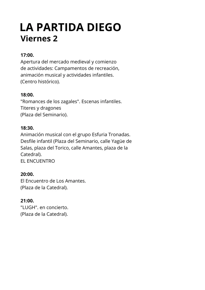 Teruel celebra el programa 'La Partida de Diego' el 2 de octubre