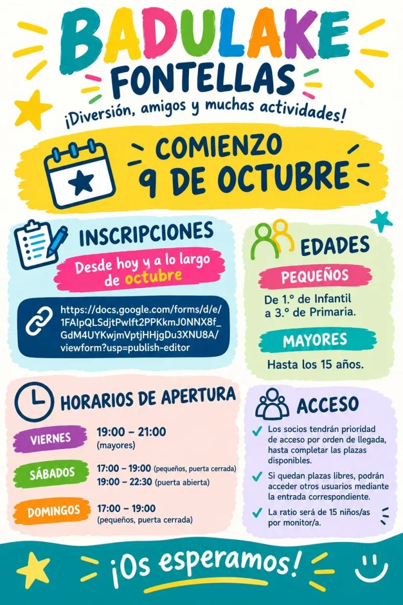 El Centro Joven Badulake de Fontellas abre inscripciones para el curso 2026-2027