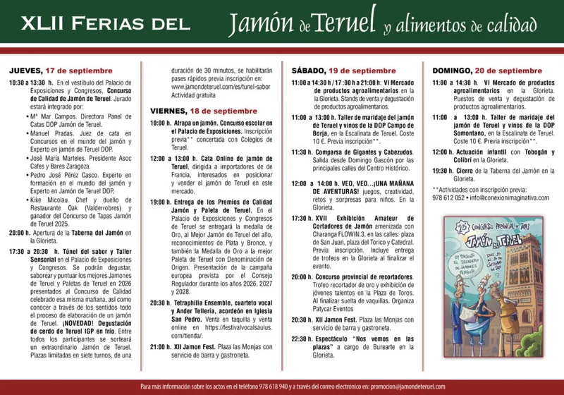 La 42ª Feria del Jamón de Teruel amplía su programación con nuevas actividades gastronómicas y culturales