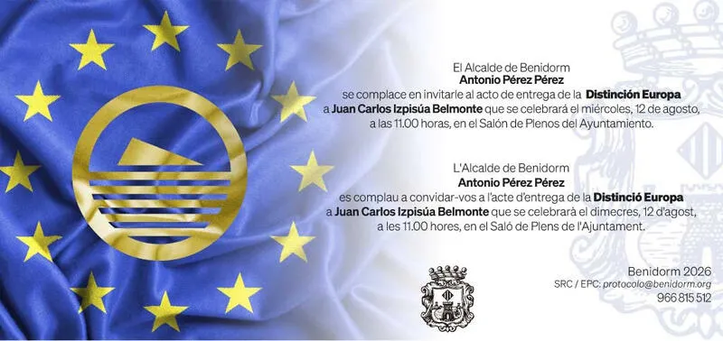 Benidorm otorga la 'Distinción Europa' al científico Juan Carlos Izpisúa