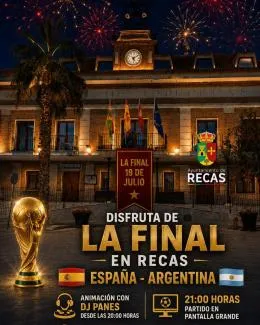 Recas celebra la final del Mundial con pantalla gigante en la Plaza de España