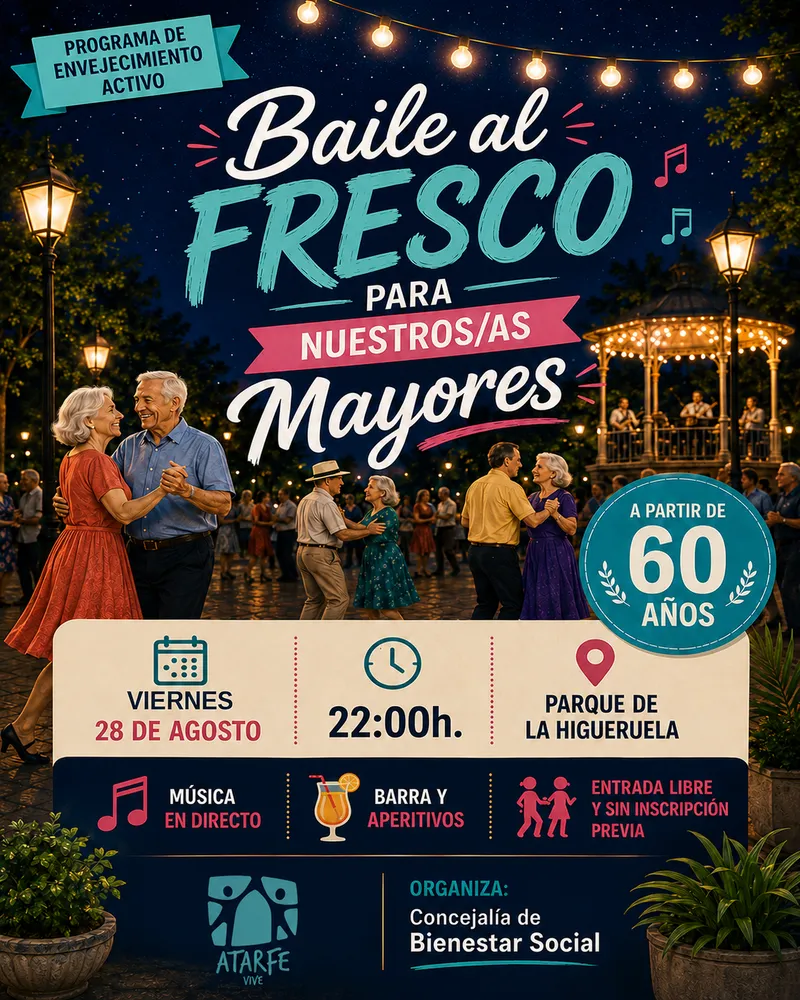 Atarfe celebra el penúltimo Baile al Fresco del verano para mayores