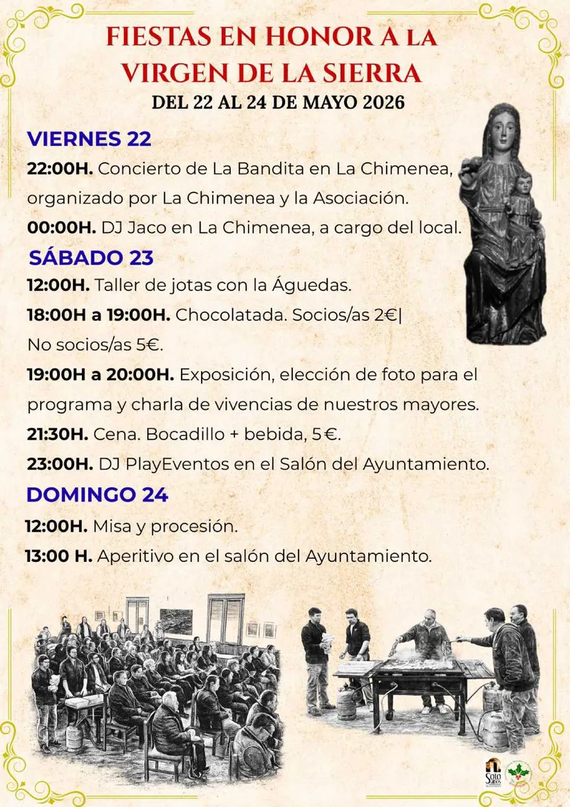Sotosalbos celebra las fiestas en honor a la Virgen de la Sierra del 22 al 24 de mayo