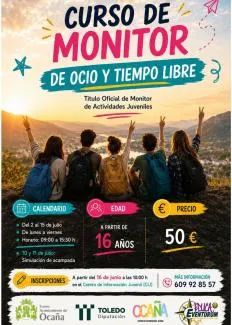 Ocaña ofrece un curso de monitor de ocio y tiempo libre este verano