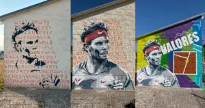 Reinosa estrena mural deportivo con Nadal y Sánchez Vicario como protagonistas