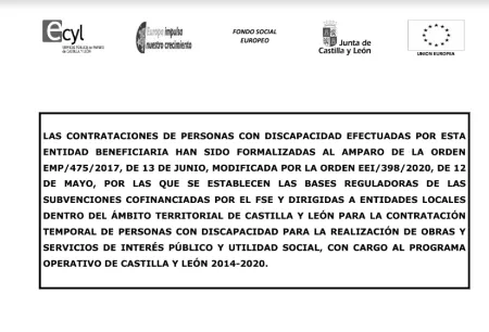 Subvención para la contratación de personas con discapacidad en Vallelado