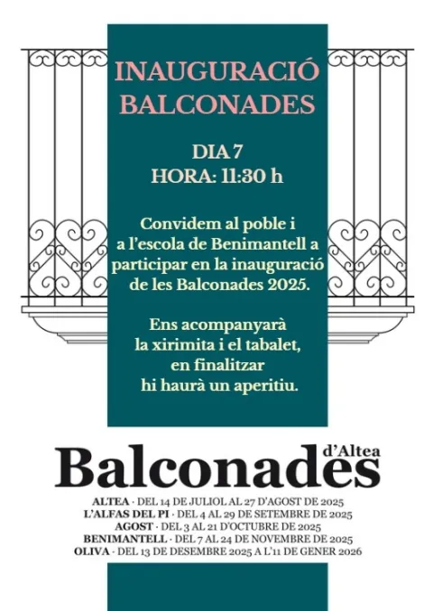 Benimantell celebra las 'Balconades' con arte en sus calles del 7 al 24 de noviembre