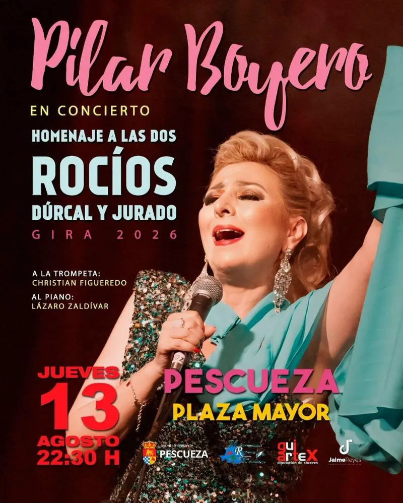 Pilar Boyero actuará en la Plaza Mayor de Pescueza el 13 de agosto