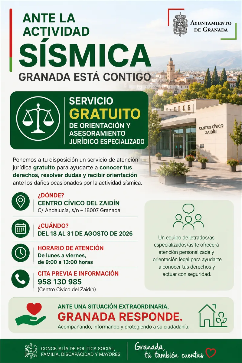 Granada amplía el asesoramiento jurídico gratuito para afectados por seísmos