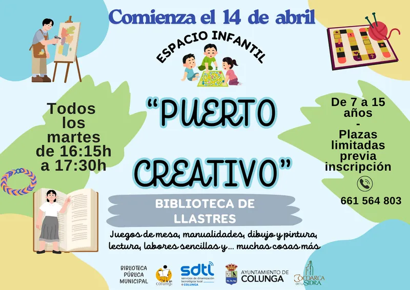 Colunga y Llastres lanzan 'Puerto Creativo' y 'CREA y Des-Conecta' para jóvenes