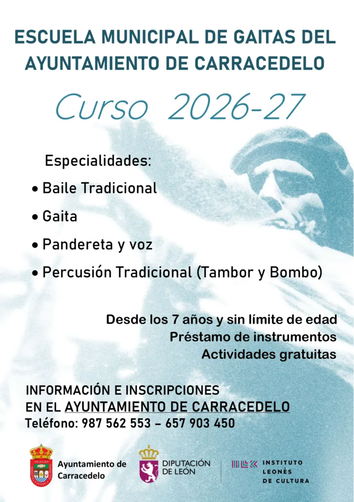 Carracedelo abre matrícula para su Escuela Municipal de Gaitas con formación gratuita