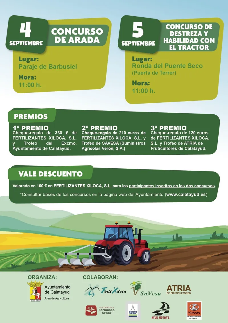 Calatayud acoge un concurso de arado y habilidad con tractor
