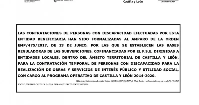 Muñana formaliza la contratación de personas con discapacidad gracias a subvención autonómica