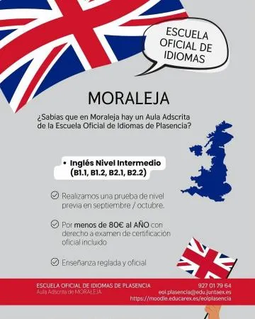 Mejora tu inglés en Moraleja con la Escuela Oficial de Idiomas por menos de 80€ al año