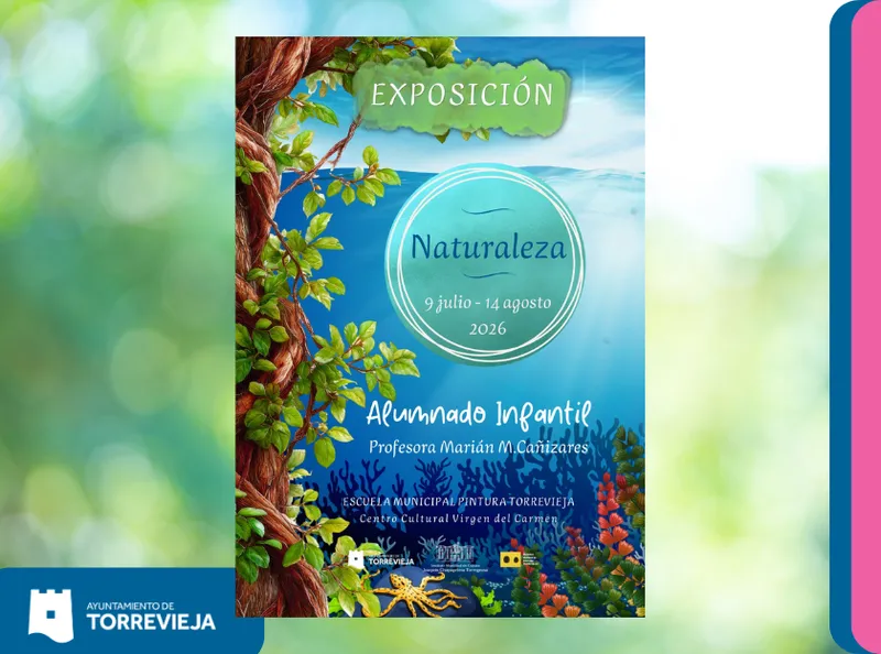 La Escuela Municipal de Pintura de Torrevieja expone "Naturaleza" con obras infantiles