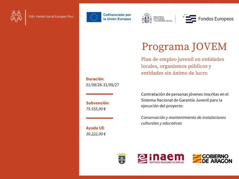 Benabarre lanza el Programa JOVEM para la contratación de jóvenes desempleados