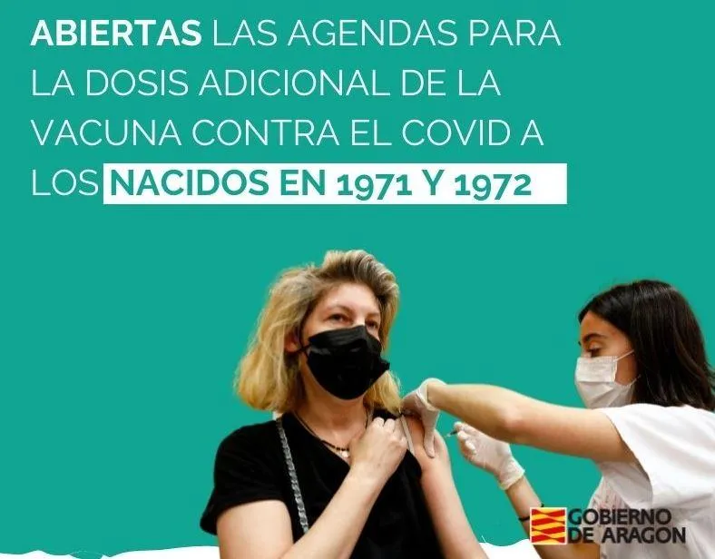 Aragón abre la vacunación COVID para nacidos en 1971 y 1972