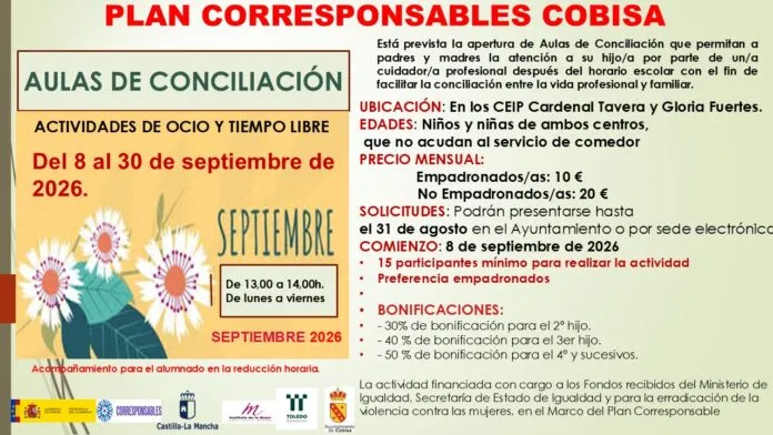Cobisa lanza el Aula Corresponsable para facilitar la conciliación en septiembre
