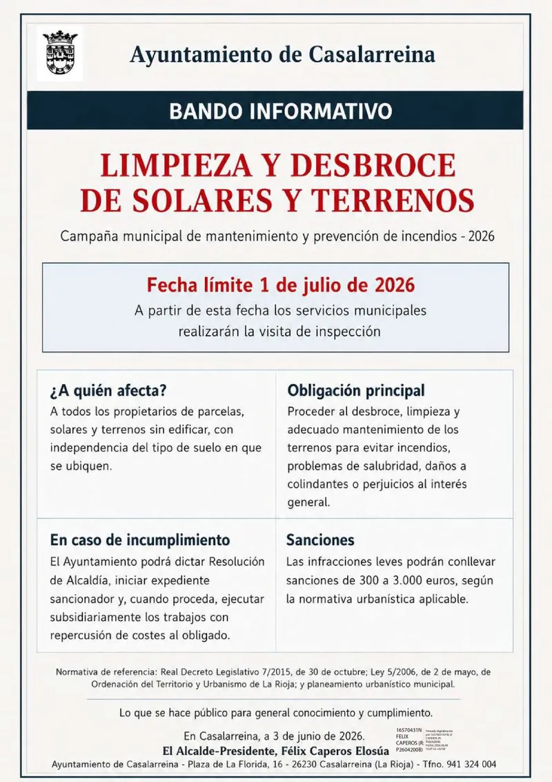 Casalarreina lanza la campaña de prevención de incendios para 2026