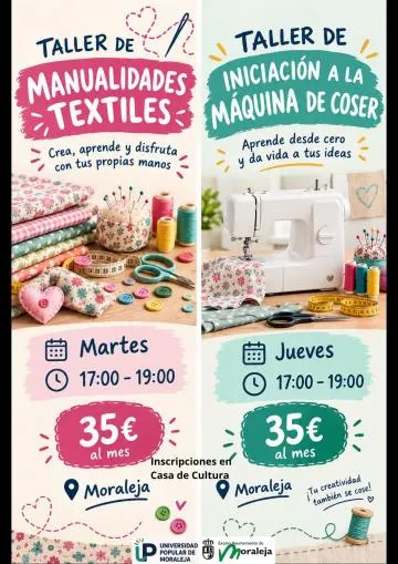 Moraleja lanza talleres textiles para todas las edades: aprende a coser y crear manualidades