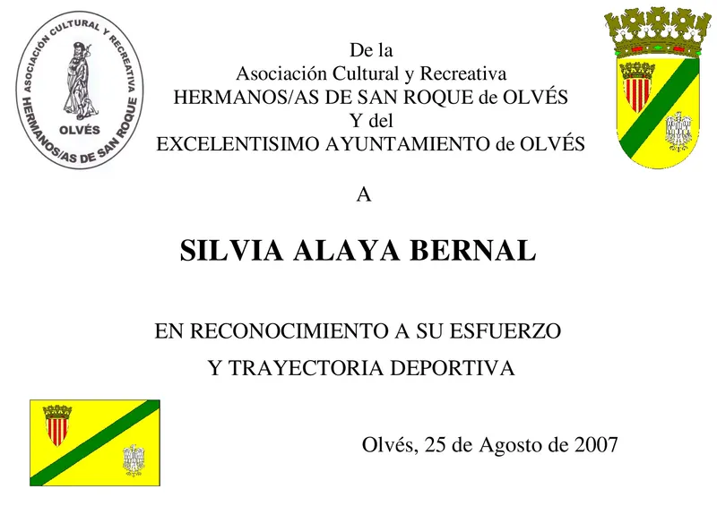 Olvés rinde homenaje a sus vecinos ilustres en deporte, música y literatura