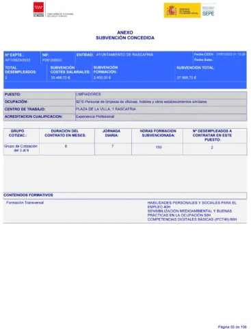 Rascafría recibe fondos de la Comunidad de Madrid para empleo y formación rural