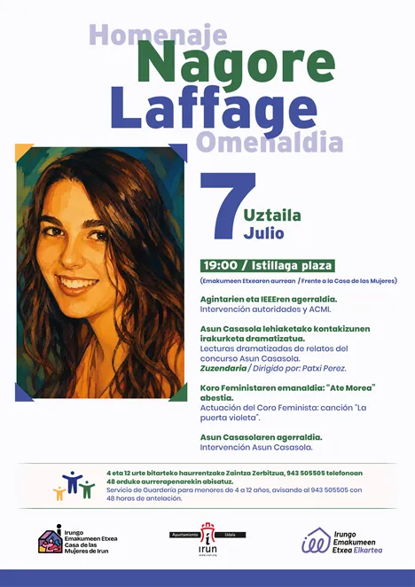 Irun rinde homenaje a Nagore Laffage con un acto conmemorativo