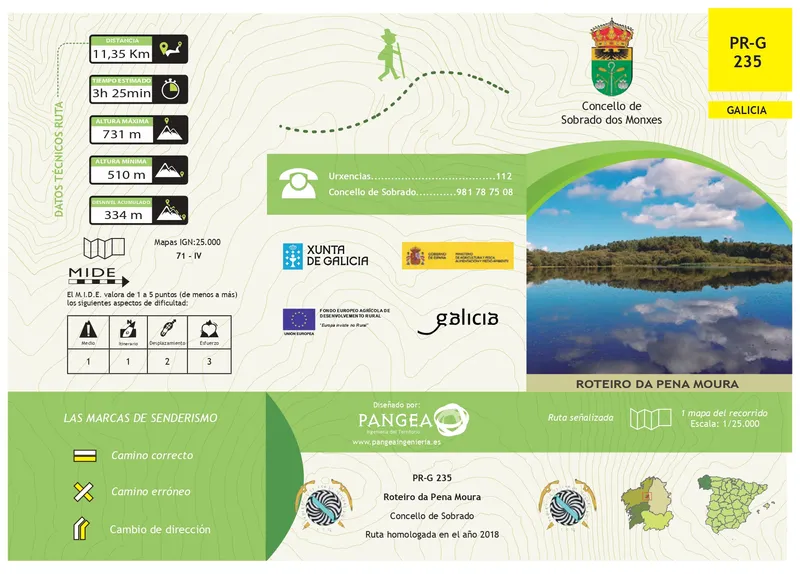 Sobrado promociona la ruta de senderismo Pena da Moura con nueva información online