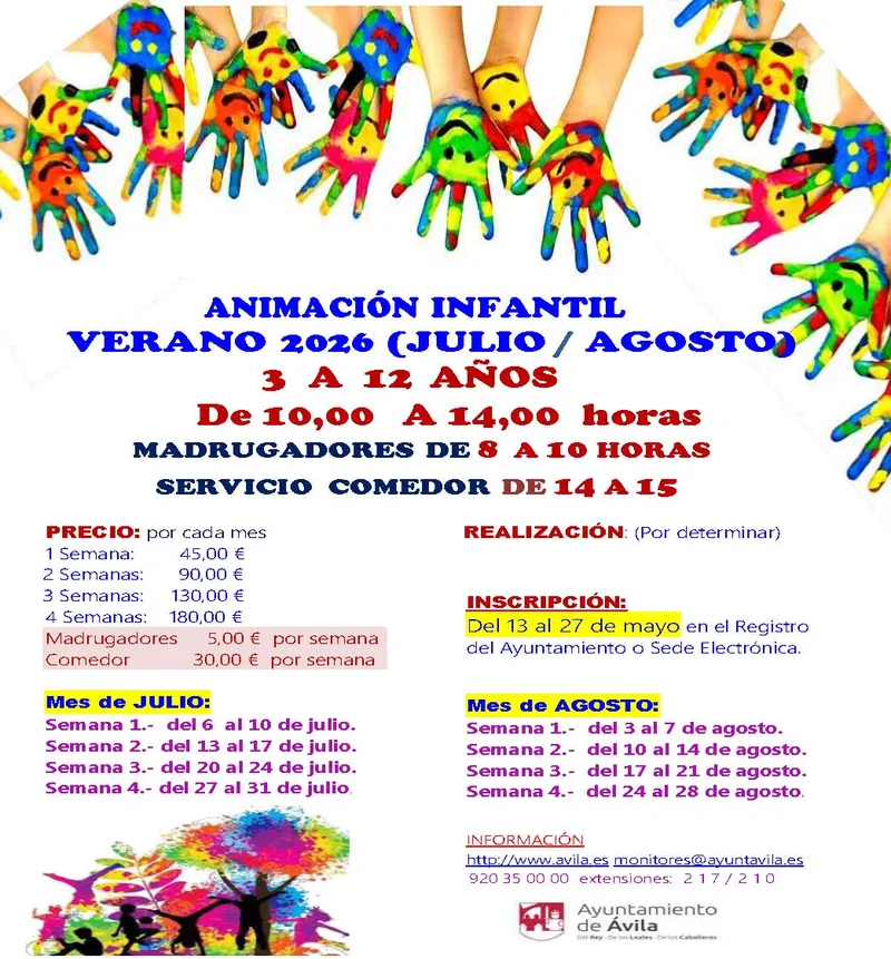 Ávila lanza su programa de animación infantil para el verano 2026