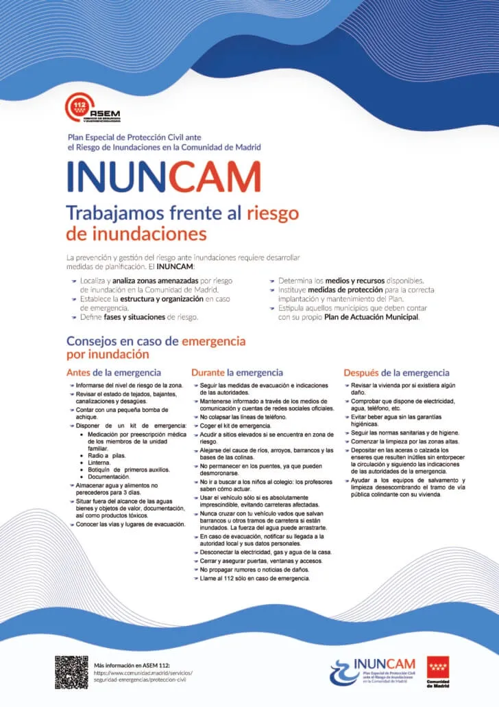 Plan INUNCAM: Protección Civil ante el riesgo de inundaciones en la Comunidad de Madrid