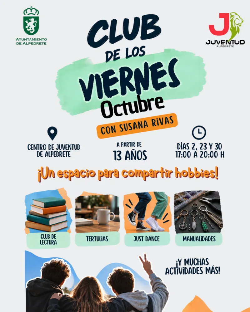 Alpedrete lanza el 'Club de los viernes' para jóvenes a partir de 13 años