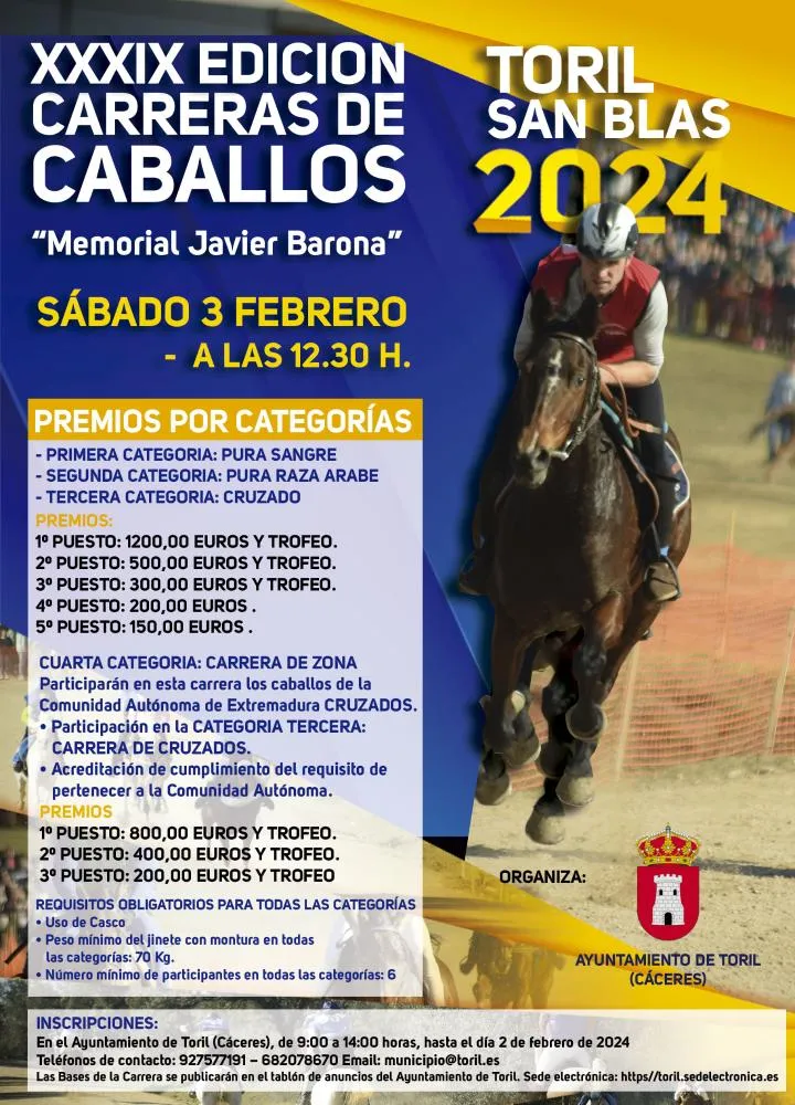 Toril celebra su tradicional Carrera de Caballos el 3 de febrero