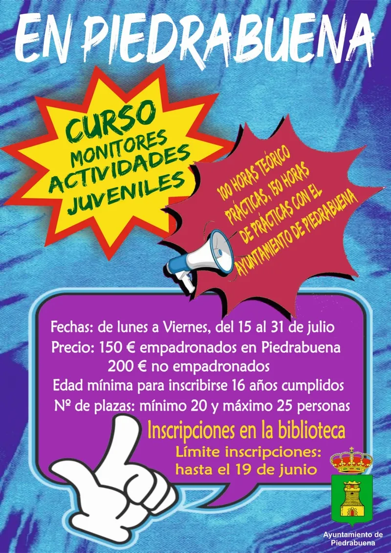 Piedrabuena abre inscripciones para curso de monitor de actividades juveniles