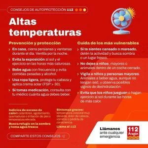 Caspe lanza consejos para prevenir golpes de calor ante la ola de temperaturas extremas