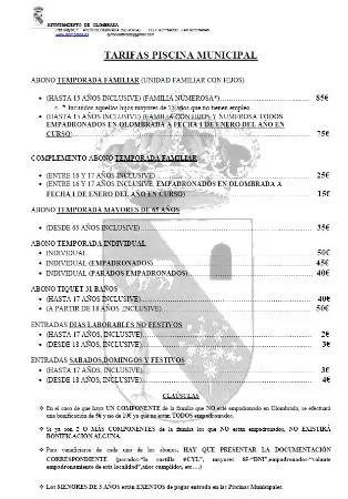 Olombrada detalla tarifas y servicios de sus instalaciones deportivas municipales