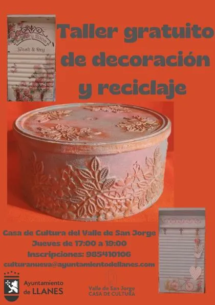 Taller gratuito de decoración y reciclaje en Nueva de Llanes durante primavera