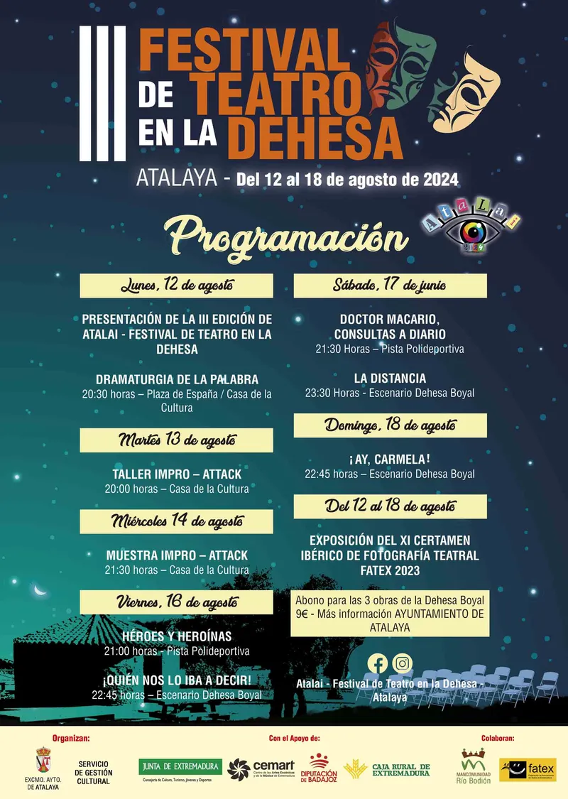 Atalaya celebra el III Festival de Teatro en la Dehesa con un programa diverso