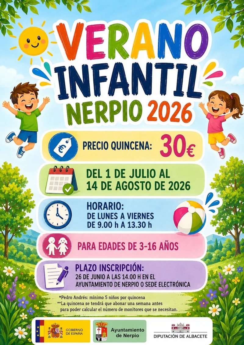 Nerpio abre inscripciones para su Escuela de Verano 2026: diversión y aprendizaje para menores