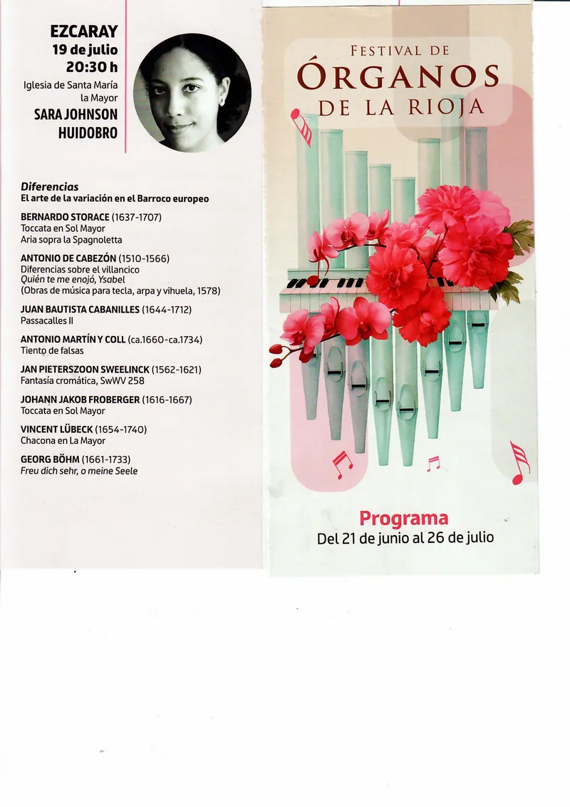El Festival de Órganos de La Rioja llega a Ezcaray con Sara Johnson Huidobro